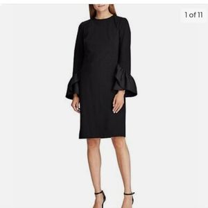 RALPH LAUREN BLACK RUFFLE CUFF BELL SLEEVE DRESS SIZE 4 NWT
